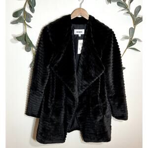 NWT BB Dakota Black Fab Moment Faux Fur Jacket LAST CALL